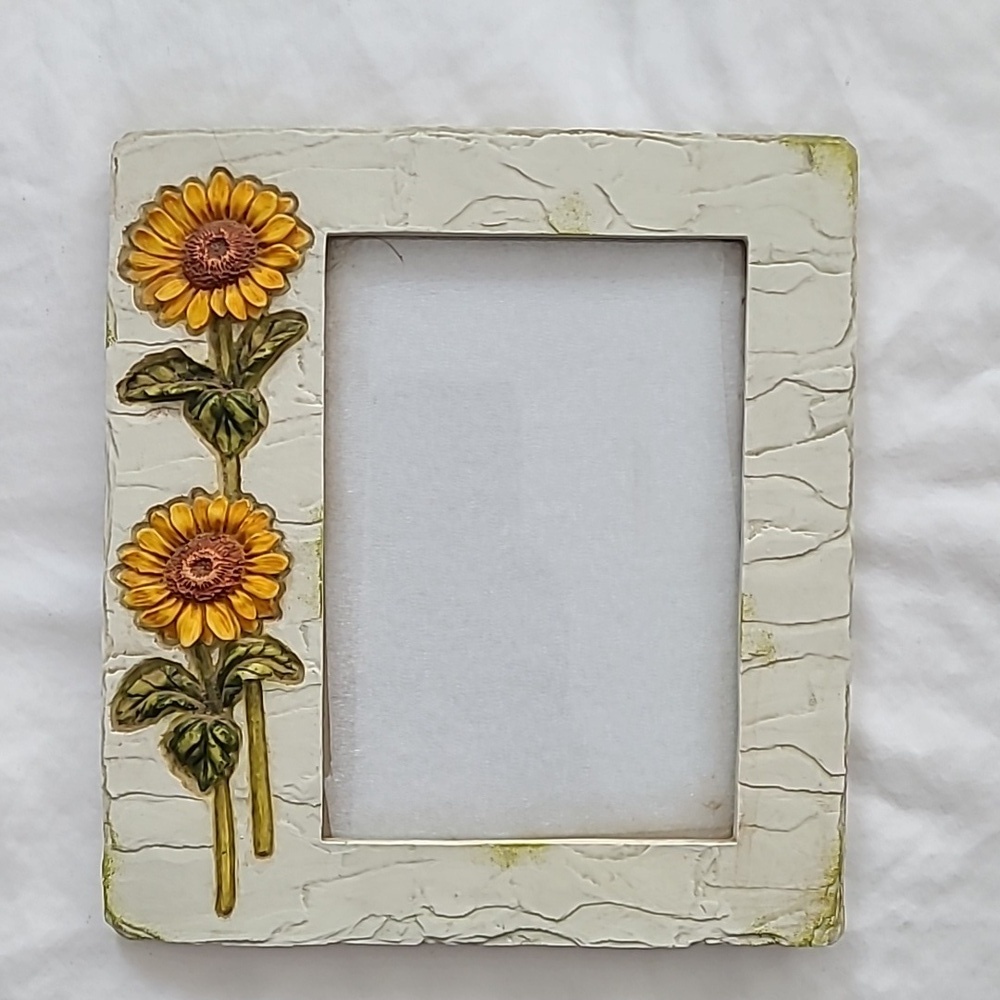 Beautiful clay Sunflower picture frameβ 4x6 - Picture 1 of 12